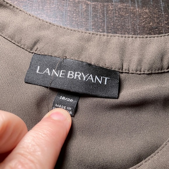 Lane Bryant Womens Blouse 18/20 Green Long Sleeve Button Front Top - Picture 6 of 6